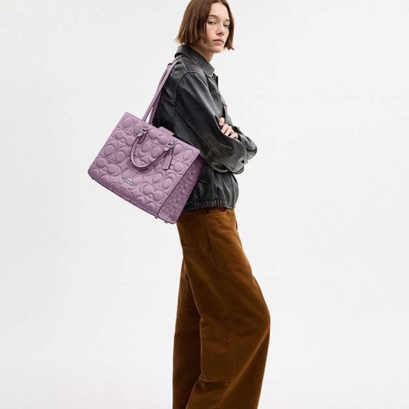 NWT Coach Maggie Large Tote Bag In Signature Leather CY672🦋 - Picture 4 of 10